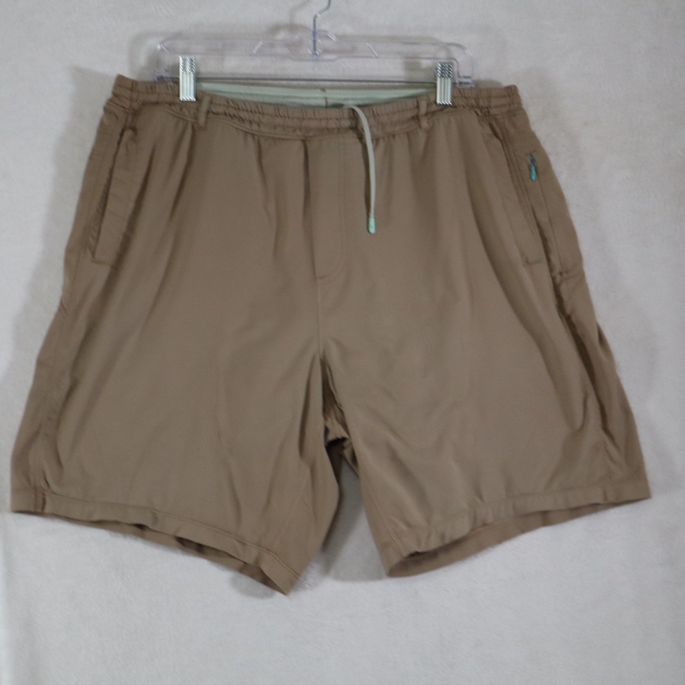 Birddogs Performance Shorts Men's XXL Long Khaki Zip Pocket Lined